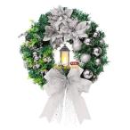 クリスマスリース LEDランタン付き屋内屋外リース 季節の飾りクリスマス装飾玄関 壁 暖炉 庭 バルコニー 寝室用