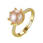 MIKAMU 指輪 レディース パール 大粒 シルバー925 淡水真珠 キュービックジルコニア 結婚指輪 婚約指輪 レディースリング フリー