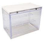 フィギュアケース ディスプレイケース 前ドア仕様 UVカット 組み立て式 仕切り付き (ホワイト 30*17*23.5cm)