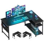 YeTom ゲーミングデスク l字デスク pcデスク 右棚左棚 幅107cm ゲーミングテーブル 収納袋付きオフィスデスク ゲームデスク ゲーミング机 つくえ ライティングデ