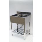 シンク　業務用１槽シンク　流し台　ステンレス　頑丈な造りです　600×450　保健所の申請　屋外やガーデニングにも　