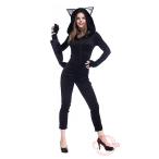 ハロウィン  コスプレ  レディースセクシー ブラック猫女オールインワン  キャラクター仮装 アニマル動物 イベント衣装 ステージ服 パーテイ服