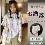 サマーシャツ夏ブラウス折り襟半袖プ...