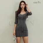 ショッピングワンピース 夏 レディース タイトワンピースミニ スーツワンピース5分袖 ストライプ柄スーツタイトワンピース夏パーティードレス結婚式ワンピーススーツ 韓国風 着痩せ フェミニン 二次会