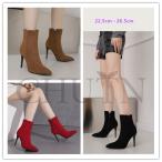 ショッピングブーティ 袴用ブーツブーティー歩きやすい ショートブーツ10ｃｍヒールスエード ブーティー仕事 パーティー入学式卒業式 ピンヒール 秋冬春 ブーティー大きいサイズ