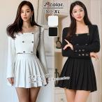  юбка в складку выставить весна осень жакет + юбка женский длинный рукав внешний двойной breast квадратное шея мини-юбка надеты .. Корея способ sexy модный 