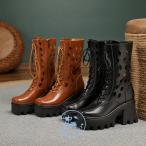 厚手ブーツサンダル レースアップブーツ ハイヒールパンプススニーカー太ヒール  〜27.5cm春夏秋 ２０代３０代パンプス 歩きやすい 成人式 卒業式 通勤2022新作