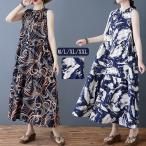 CHUTNマキシワンピースレディース 夏 50代 リゾートワンピースゆったり涼しい ボヘミア風 ノースリーブワンピース花柄 おしゃれ お遊び 海 ビーチ 旅行 ４０代