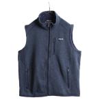 16年製 ■ パタゴニア ベターセーター ベスト メンズ L / Patagonia フリース ニット セーター 重ね着 企業物 アウトドア ハイネック 杢 紺