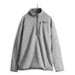17年製 パタゴニア ベターセーター 1/4 ジップネック メンズ L 古着 Patagonia アウトドア フリース ニット ジャケット プルオーバー 杢 灰