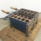 *DD2913 | akashiyaki сковорода для takoyaki 10 дыра ×2 полосный LP газ W320×D520×H210mm для кухни б/у для бизнеса пропан газ 