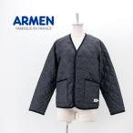 ショッピングアーメン ARMEN アーメン レディース 裏フリースナイロンVネック キルティングジャケット(NAM1754)(2021FW)