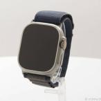 〔中古〕Apple(アップル) Apple Watch Ultra 2 GPS + Cellular 49mm チタニウムケース ブルーアルパインループ〔348-ud〕