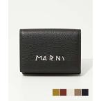 マルニ MARNI PFMI0097U0 P6533 三つ折り財布 TRIFOLD メンズ メンディング刺繍 ミニ財布 ロゴ レザー 小銭入れ コンパクトウォレット 爆買