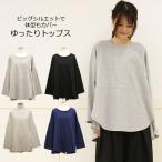 トップス レディース 無地 スウェット プルオーバー ビックシルエット 裏毛 大きいサイズ コットン ゆったり 体型カバー 長袖 秋 メール便対応可