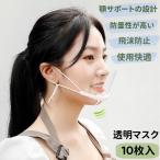マウスシールド 10枚入 透明タイプ マスクシールド 洗える 繰り返し利用可能 マスク マウスガード 保護シールド 飛沫防止 唾液防止 曇り防止 透明マスク