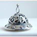イミラック入りUFOペンダント〜Love＆Peace (ラブ&ピース）　【Mサイズ】　イミラック原石入り　いぶし銀仕上げ　silver925