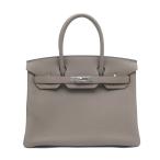 【名東】エルメス バーキン30 トゴ グリアスファルト シルバー金具 A刻印 グレー ハンドバッグ 高級 レディース 美品