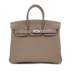【名東】エルメス バーキン25 トゴ エトゥープ シルバー金具 K刻印 2025年製 ハンドバッグ レディース 未使用