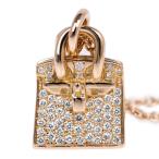 【名東】エルメス アミュレット バーキン ペンダント ネックレス 750PG K18 ダイヤ 0.22ct