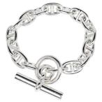 【名東】【HERMES】エルメス シェーヌダンクルMM 16コマ SV Ag925 シルバー ブレスレット バングル