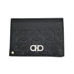 [ название восток ] Ferragamo футляр для карточек gun chi-ni кожа черный чёрный мужской мужчина женский женщина мелкие вещи 