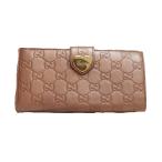 【名東】グッチ グッチシマ GD金具 203550 2184 長財布 ダークピンク レディース