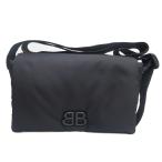 【名東】バレンシアガ モナコ フラップ メッセンジャー 806630 ナイロン ショルダー バッグ ブラック レディース メンズ【未使用】