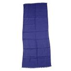 【名東】ブルガリ スカーフ ロゴ ブルー 青 シルク ウール 小物 その他