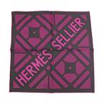 【名東】エルメス カレ45 プチカレ スカーフ セリエ シルク100% ピンク系 グレー系 バンダナ 小物