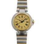 【名東】ダンヒル ミレニアム ゴールド文字盤 デイト付 SS コンビ クォーツ レディース 女 腕時計