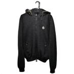 【名東】モンクレール ニット ダウン 切替 ジャケット Lサイズ グレー カーキ ウール アクリル メンズ 男