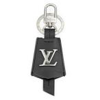 【名東】ルイヴィトン キーホルダー クロッシュクレ M68020 シルバー ブラック 黒 レザー キーリング