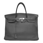 【名東】エルメス バーキン40 トゴ グラファイト シルバー金具 □K刻印 ダークグレー系 ハンドバッグ トート