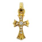 [ название восток ] Chrome Hearts Baby Phat Cross очарование 22K бриллиант 3.1g подвеска с цепью ювелирные изделия для мужчин и женщин 