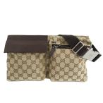 [ Nagoya ] Gucci GG парусина ткань to сумка сумка "body" 28566 бежевый × Brown женский мужской 