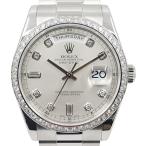 【栄】ロレックス ROLEX 腕時計 デイデイト 118346A SV支 ダイヤベゼル プラチナ 10PD 自動巻き P番 男性 箱 仕上げ済