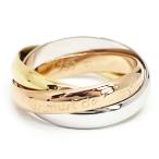 【栄】カルティエ K18YG WG PG トリニティ 3カラー リング 指輪 750YG ジュエリー レディース メンズ【仕上済】