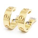【栄】カルティエ K18YG ラブ フープ イヤリング クラシックモデル LOVE ジュエリー 750YG B8022500
