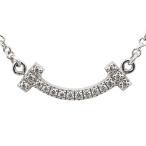 【栄】ティファニー ジュエリー ネックレス Tスマイル ミニ ダイヤモンド Au750 女性 約2.4g ブランドアクセサリー 箱