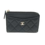 【栄】シャネル AP3179 マトラッセ クラシックジップカードケース ココマーク 黒 ブラック GD金具 財布 箱