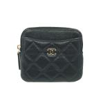 【栄】シャネル AP2061 ジップコインパース マトラッセ ココマーク タイムレスクラシック 財布 ブラック GD金具 箱