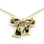 【栄】ティファニー K18YG ボウ ネックレス ペンダント リボン 750YG ジュエリー レディース 地金【仕上済】