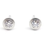 【栄】カルティエ K18WG ダムール ダイヤモンド ピアス XS 一粒 ジュエリー 750WG B8301213