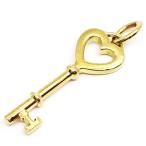 ショッピングティファニー 【栄】【TIFFANY】ティファニー K18YG ハートキー チャーム ミニ ペンダントトップ 750YG 鍵 地金 ジュエリー