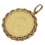 [.] ювелирные изделия подвеска с цепью Canada золотая монета 1/4oz Elizabeth 2.10 доллар K18/K24 примерно 9.6g аксессуары корпус только 