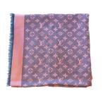 ショッピングヴィトン 【栄】ルイヴィトン M78646 ショール モノグラム デニム ストール シルク ウール ブルー ピンク 小物 その他 箱