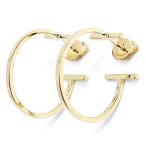 ショッピングティファニー 【栄】ティファニー K18YG Tワイヤー フープ ピアス ミディアムサイズ 750YG ジュエリー レディース【仕上済】