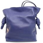 ショッピングロエベ 【栄】ロエベ フラメンコ ノット アナグラム ショルダーバッグ レザー パープル シルバー金具