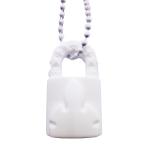 【天白】クロムハーツ ラバー ネックレス ホワイト シリコン 南京錠 2023年 限定 Rubber Necklace パドロック 保存袋